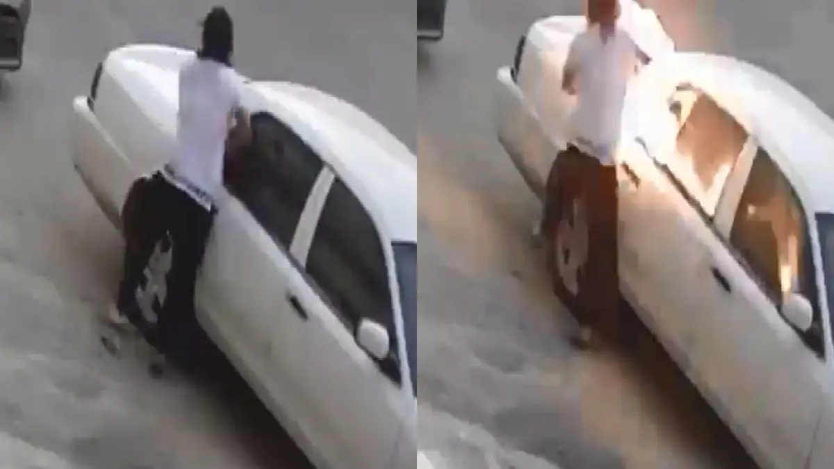 مجهول يحرق مركبة متعمدًا في جدة السعوديّة (فيديو)