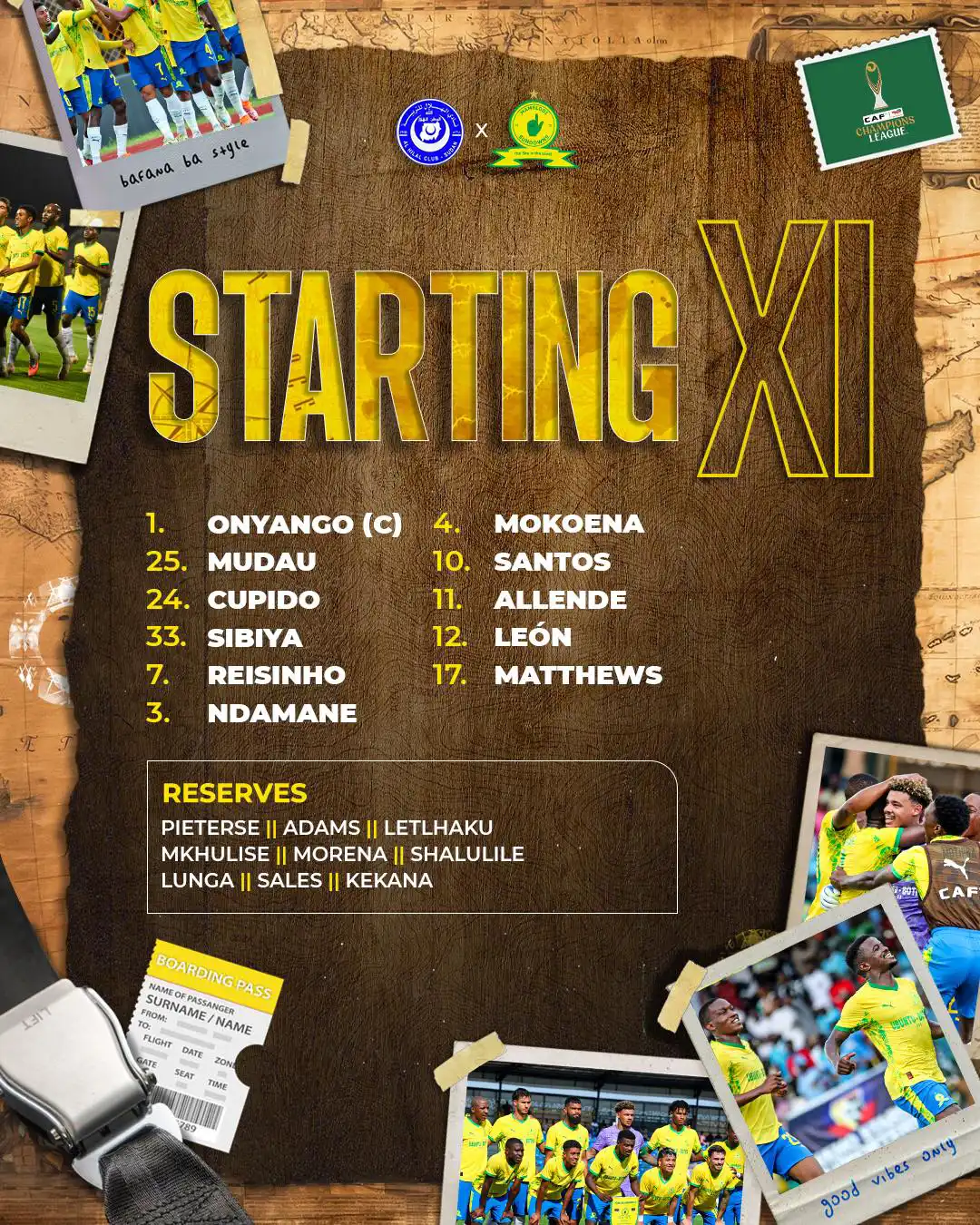 تشكيلة صن داونز الجنوب أفريقي. 