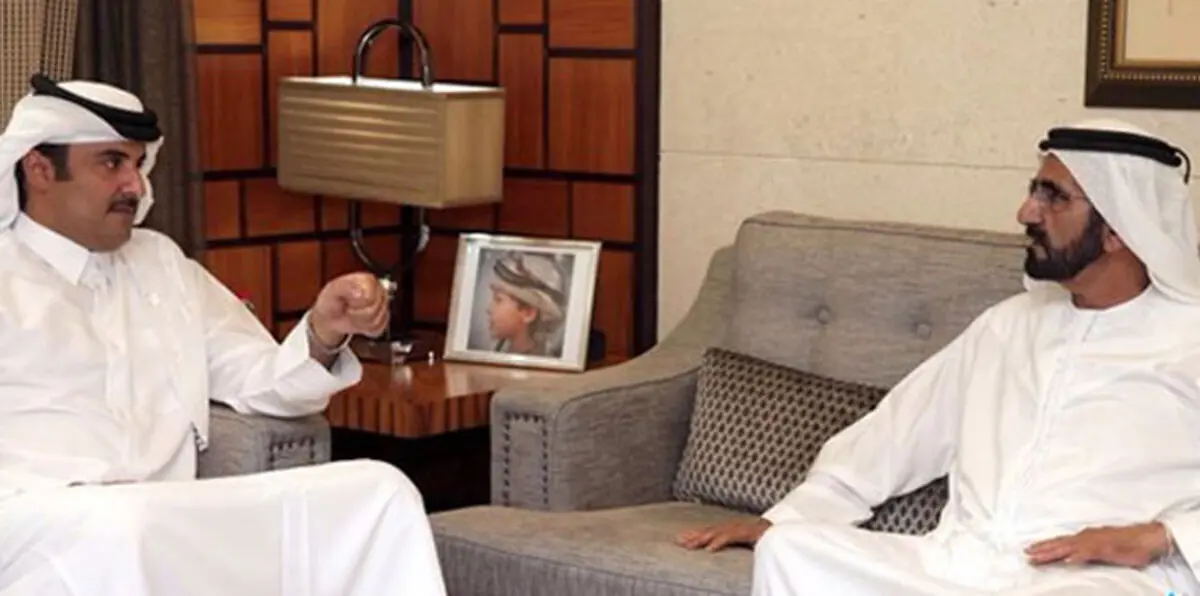 محمد بن راشد يستقبل أمير قطر
