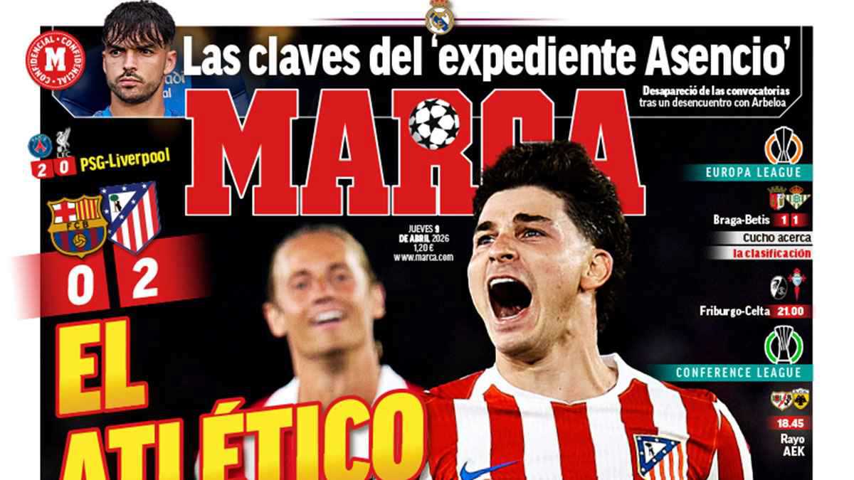 عناوين الصحف الرياضية: برشلونة يسقط من القمة.. ومفاتيح قضية أسينسيو (صور) 