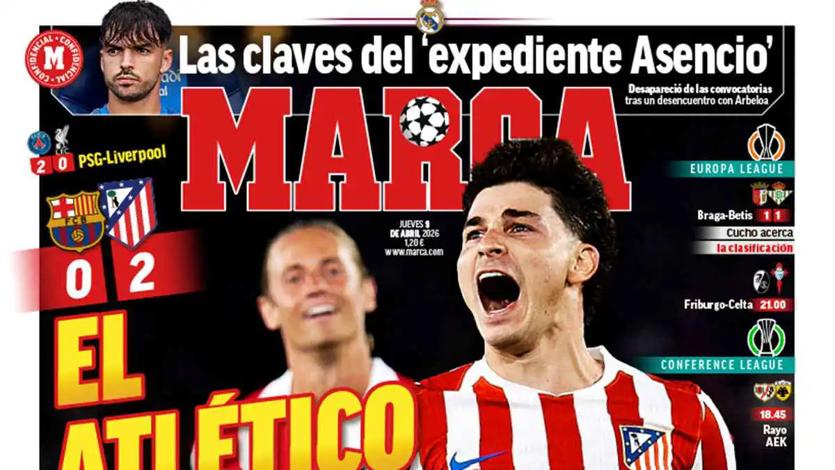 عناوين الصحف الرياضية: برشلونة يسقط من القمة.. ومفاتيح قضية أسينسيو (صور)