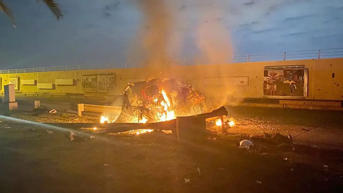 لأول مرة.. بث مشاهد لاغتيال الجنرال قاسم سليماني وأبو مهدي المهندس (فيديو)