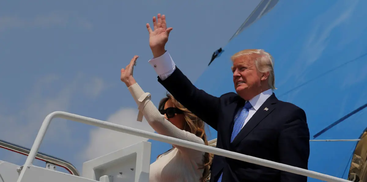 بالصور.. ترامب يغادر واشنطن في أول سفر خارجي بعد توليه الرئاسة
