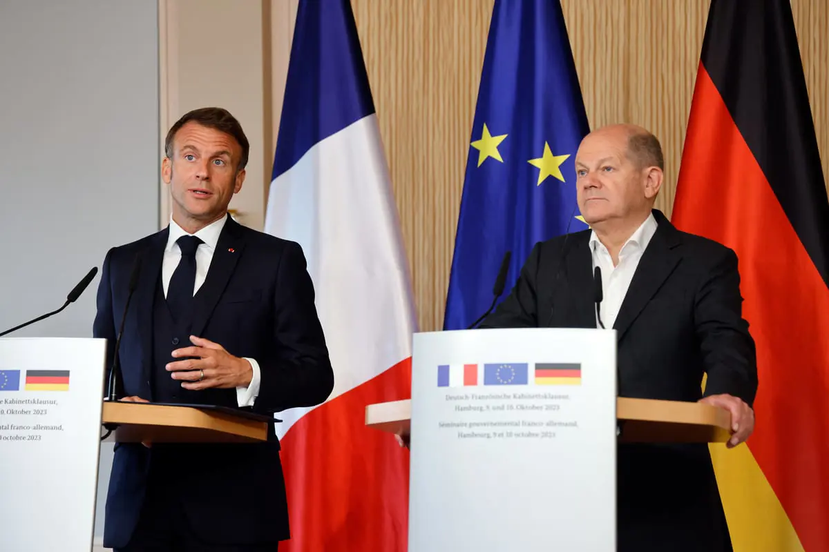 ماكرون يهاجم إيران وشولتس يدعم حق إسرائيل في الدفاع عن نفسها