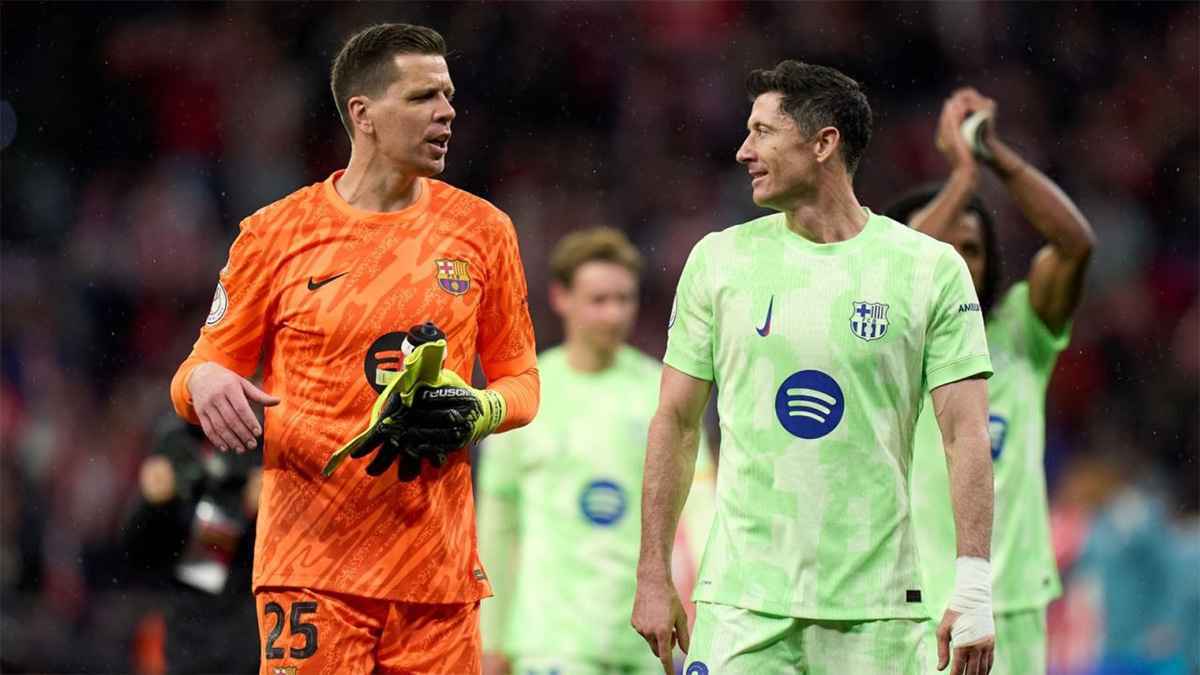 تشيزني يسقط ليفاندوفسكي بلكمة في تدريبات برشلونة (فيديو)