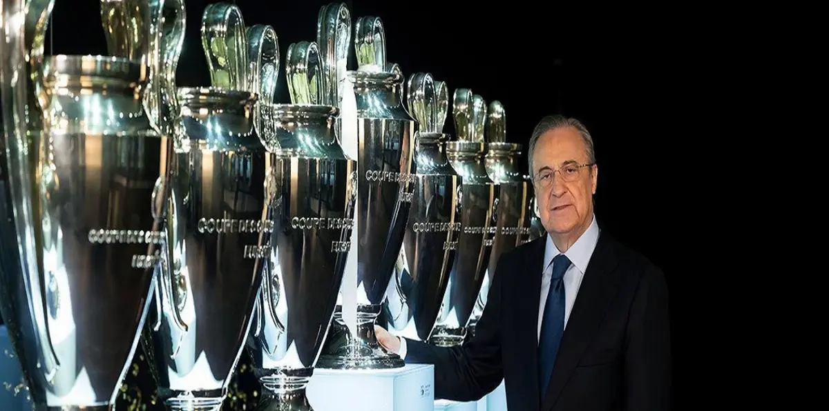 فلورنتينو بيريز يضع الكأس الثالثة عشر لدوري أبطال أوروبا في متحف ريال مدريد (صور)