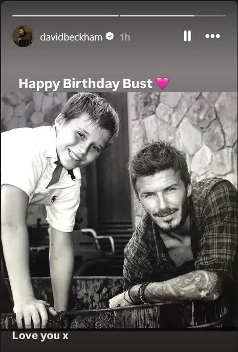 معايدة بيكهام لابنه