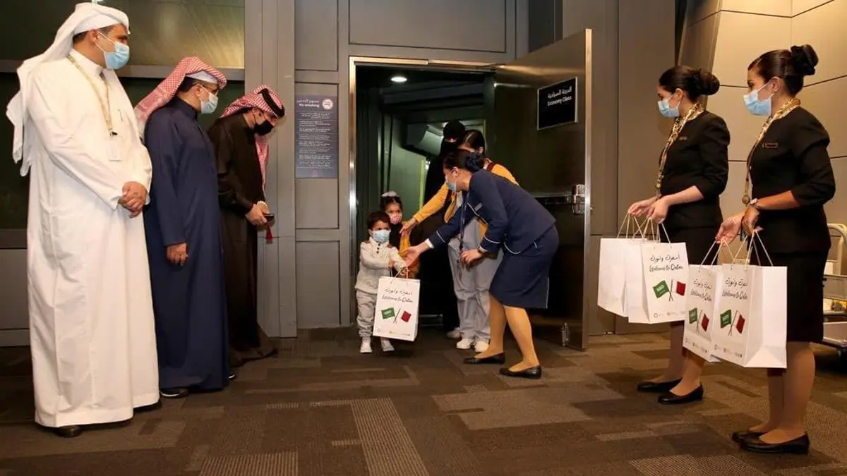 وصول أول طائرة سعودية إلى الدوحة منذ 2017 (صور)