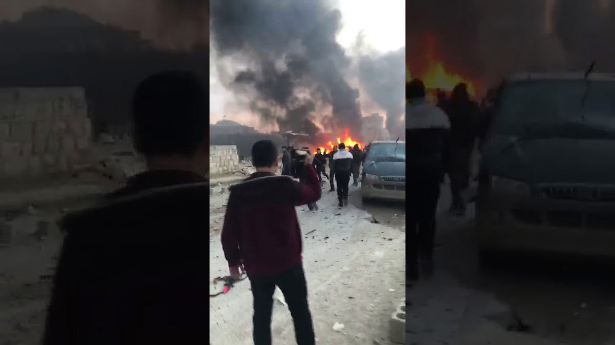 مقتل شخص بانفجار شاحنة ملغومة في مدينة "أعزاز" السورية (فيديو)