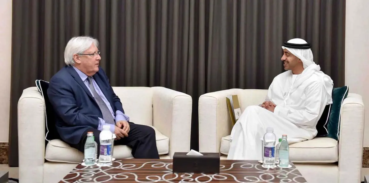 عبد الله بن زايد يبحث الأوضاع في اليمن مع المبعوث الأممي الجديد