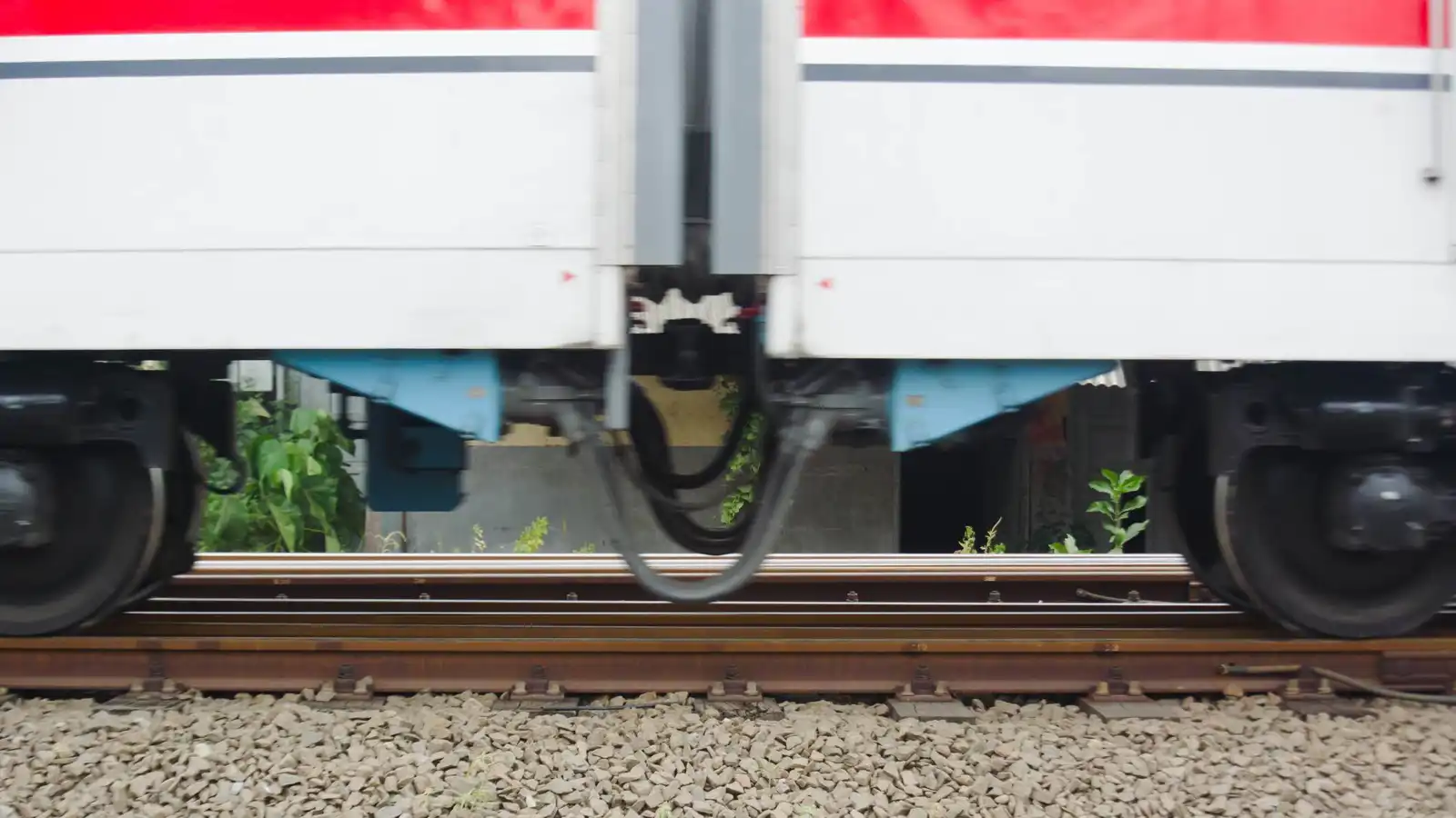 شاب يخاطر بحياته تحت عجلات قطار سريع (فيديو)