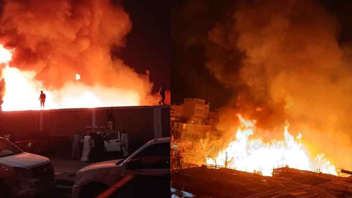 حريق هائل يلتهم بناية ومخازن أخشاب بحي الشرابية في مصر (فيديو)