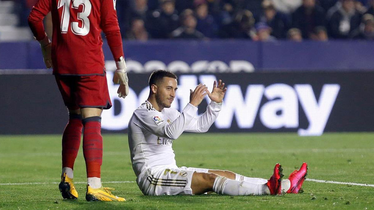 هازارد يخرج مصابا خلال مباراة ريال مدريد ضد ليفانتي