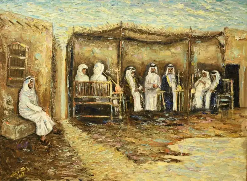 لوحة الفنانة الكويتية ابتسام العصفور