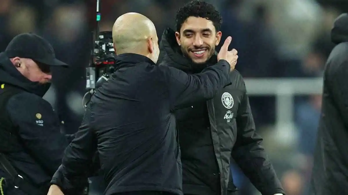 رد فعل خرافي من غوارديولا بعد هدف عمر مرموش ضد نيوكاسل (فيديو)