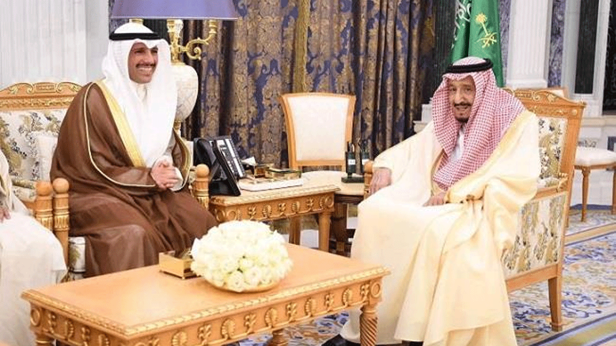 الملك سلمان يستقبل رئيس مجلس الأمة الكويتي