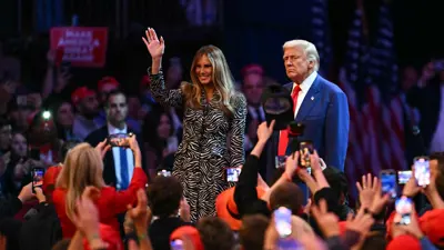 دونالد ترامب وزوجته ميلانيا ترامب في "ماديسون سكوير غاردن