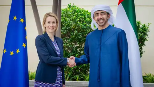 لقاء الشيخ عبدالله بن زايد وكايا كالاس