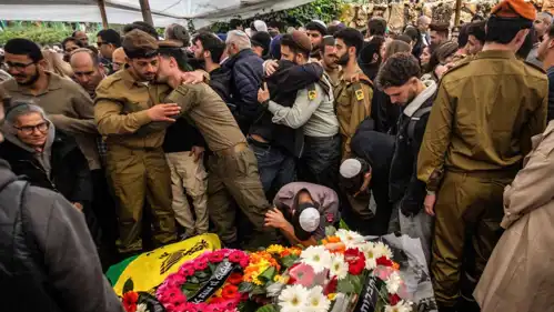 جنازة جندي إسرائيلي قتل في معارك مع حزب الله