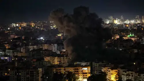 آثار الهجوم على الضاحية الجنوبية