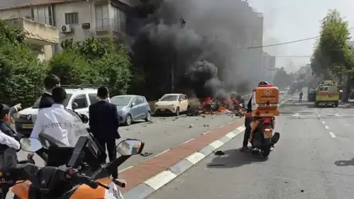 من القصف الإيراني اليوم على تل أبيب