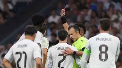 طرد داني كارفخال لاعب ريال مدريد أمام مارسيليا