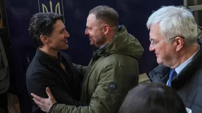 ترودو خلال زيارة كييف