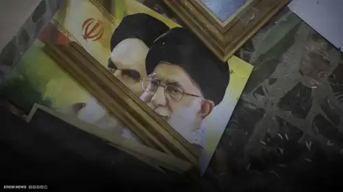 تحطيم صورة خامنئي في الاحتجاجات