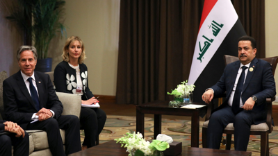 محمد شياع السوداني ووزير الخارجية الأمريكي أنتوني بلينكن