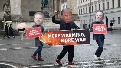 احتجاج ضد سياسة ترامب من الحروب والتغير المناخي