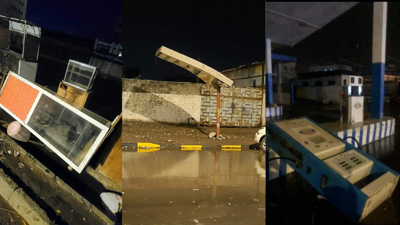 مشاهد من الأضرار المادية التي رصدت