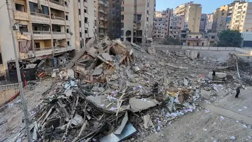 آثار الغارات الإسرائيلية على الضواحي الجنوبية لبيروت