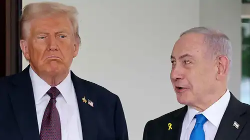 خلال استقبال الرئيس الأمريكي لنتنياهو