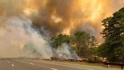 حريق الغابات في نيوجيرسي