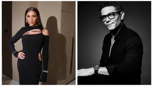 الفنان آسر ياسين والفنانة دينا  الشربيني.