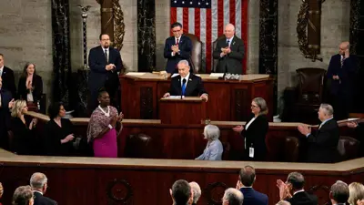 رئيس وزراء الإسرائيلي بنيامين نتنياهو أمام أعضاء الكونغرس الأمريكي