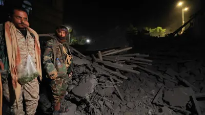 أضرار ناتجة عن قصف أمريكي سابق في صنعاء