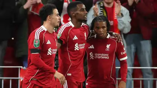 احتفال لاعبي ليفربول الإنجليزي