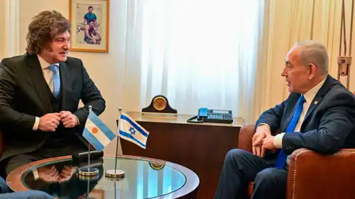 الرئيس الأرجنتيني خافيير ميلي رئيس الوزراء بنيامين نتنياهو