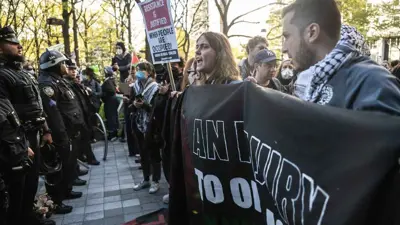 جانب من الاحتجاجات المؤيدة للفلسطينيين في الجامعات الأمريكية 