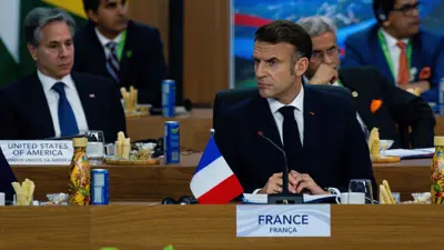 الرئيس الفرنسي إيمانويل ماكرون خلال مشاركته بقمة العشرين