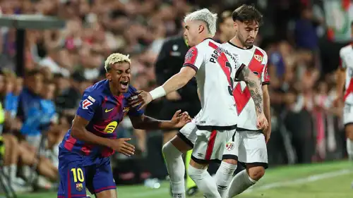 من مباراة برشلونة ورايو فاليكانو في الليغا