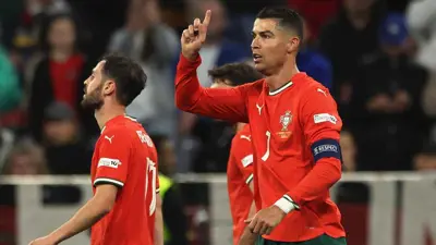 رونالدو يحتفل بهدفه في شباك ألمانيا