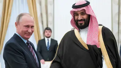 محمدبن سلمان وبوتين خلال لقاء سابق