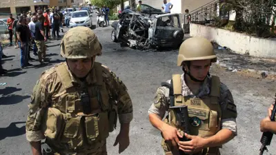 من آثار القصف الإسرائيلي على صيدا، لبنان