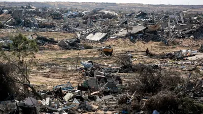 جانب من الدمار الذي تسببت به إسرائيل في رفح