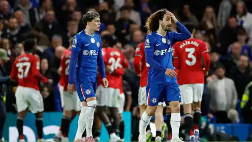 حزن لاعبي تشيلسي بعد مباراة مانشستر يونايتد