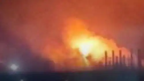 حريق في المصنع الروسي إثر القصف