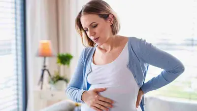 شد البطن أثناء الحمل