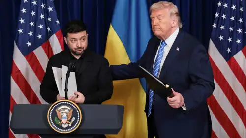 ترامب وزيلينسكي خلال المؤتمر الصحفي